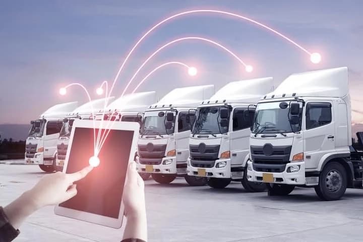 Connected fleet of trucks